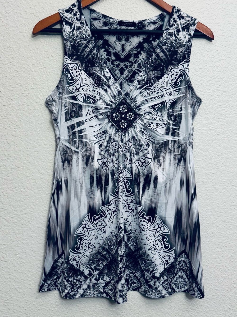 Apt 9 Beaded Sequin Embellished Sleeveless Blouse Top XS